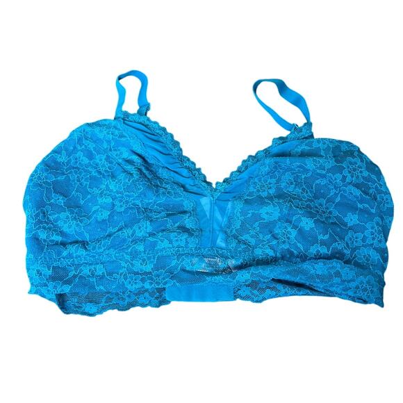 Victoria Secret Size Curvy Medium Blue Lace Bralette - Picture 1 of 5